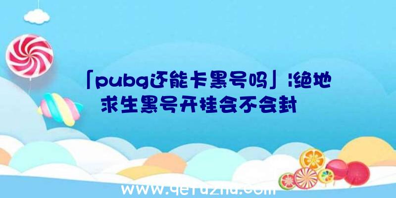 「pubg还能卡黑号吗」|绝地求生黑号开挂会不会封